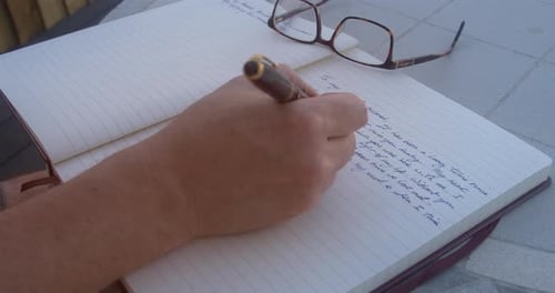 Writing a love letter to a beloved- Close up