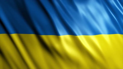 Realistic Waving Ukrainian Flag Animation