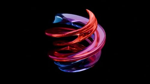 Animação 3D de vidro espiral abstrato