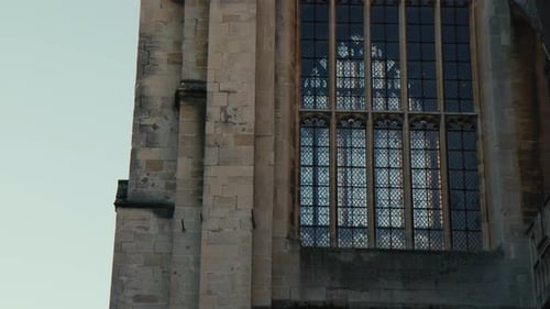 Medieval Structure In Bath City In England - Low Angle Shot