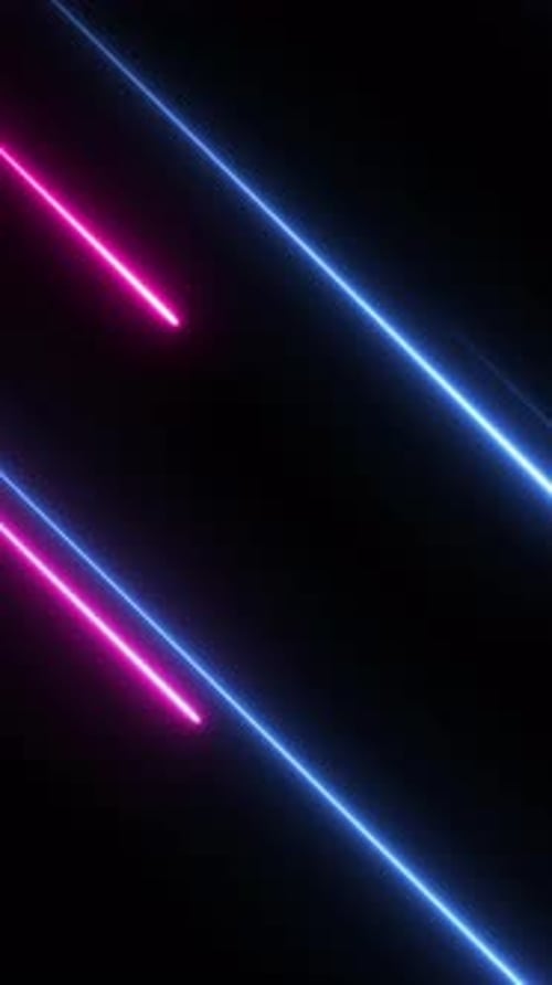 Neon Colored Lines on Black Vertical Background