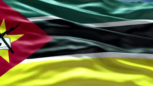 Realistic Waving Mozambique Flag Animation