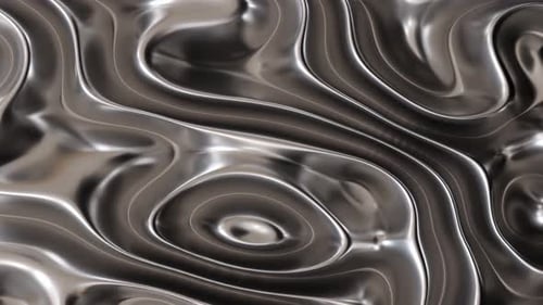 Futuristischer abstrakter Chromhintergrund. Fließende metallische Oberfläche im Tech-Stil. Fließendes Silber.