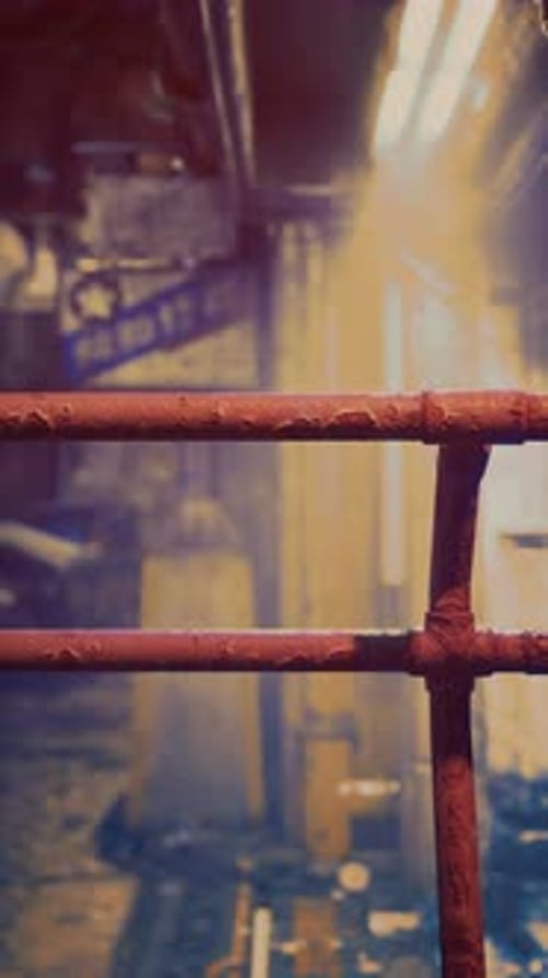 Close Up of Metal Fence With Building in Background