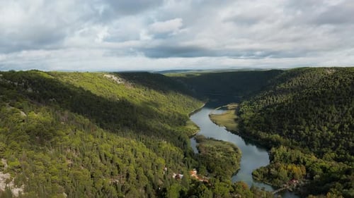 Aerial footage shows off the river's stunning landscapes and forests.