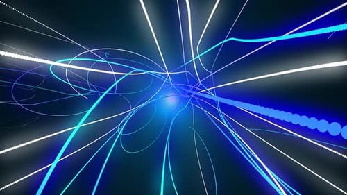 Abstract Neon Light Streaks Tunnel Loop Background