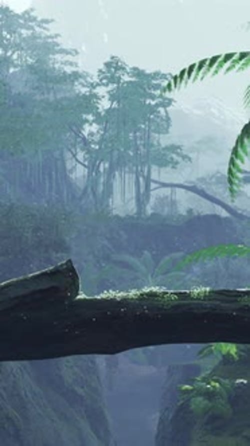 Sunbeam Shine Through the Green Forest