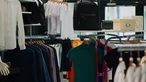 Empty Fashion Boutique Selling New Designer Collection at Shopping Mall