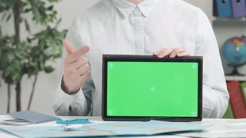 Travel Agency Digital Consultation Advertising Area Workspace Mock Up