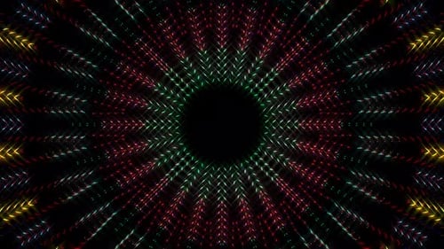 Abstract background moving stripes and flashing with shining light. Animation with circles