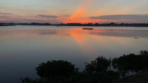 Beautiful sunset and lake