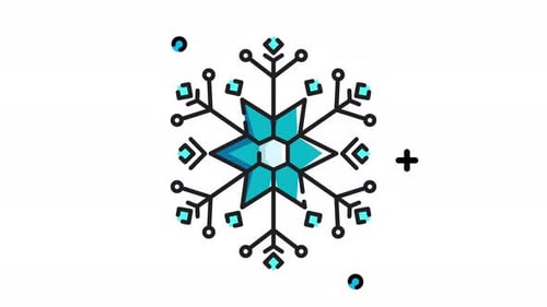 Ícone
animado de floco de neve. Animação gráfica em movimento com tema de inverno
