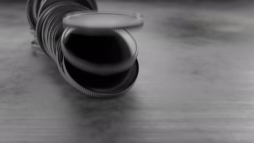 Silver Coins Stacking and Falling Animation for Financial Content