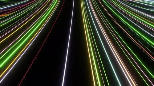 Neonlinien grün und rot mit gelbem VJ Seamless Loop-Hintergrund