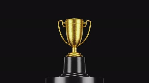 Camera movement towards the metal golden goblet.