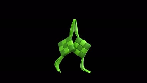 Animated 3D Ketupat for Eid Celebrations