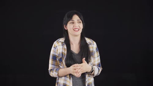 Woman Talking and Using Hand Gestures