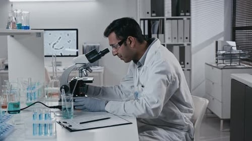 Portrait of Male Scientist Working in Laboratory