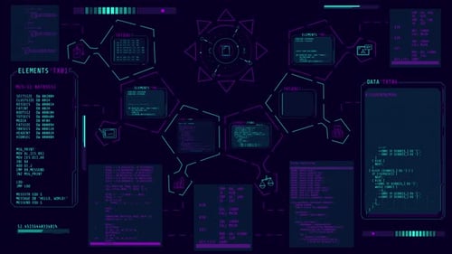 Futuristic HUD Data Interface Animated Display