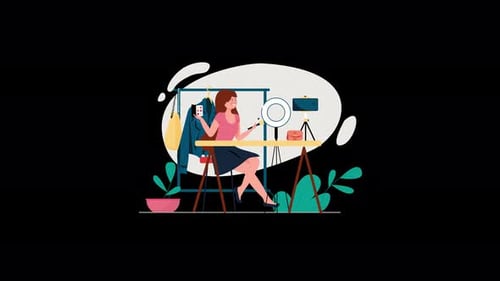 Mujer trabajando en un escritorio con plantas y decoración
