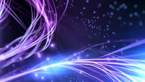 Abstract Glowing Light Trails Particle Background Animation