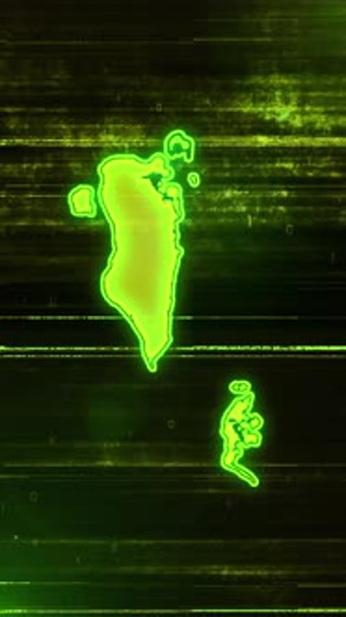 Bahrain Digital Futuristic Glitch Map