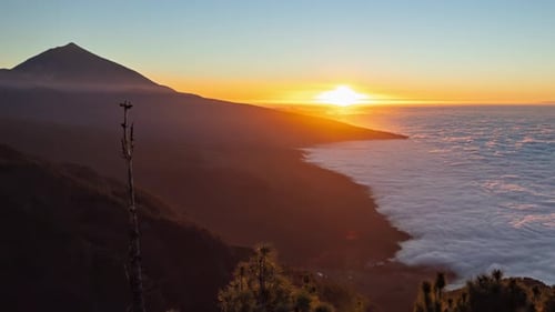 Sunset Into Sea of Clouds Hyperlapse