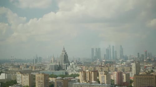 A Shot From the Window of a Highrise Building on the Business Center of Moscow