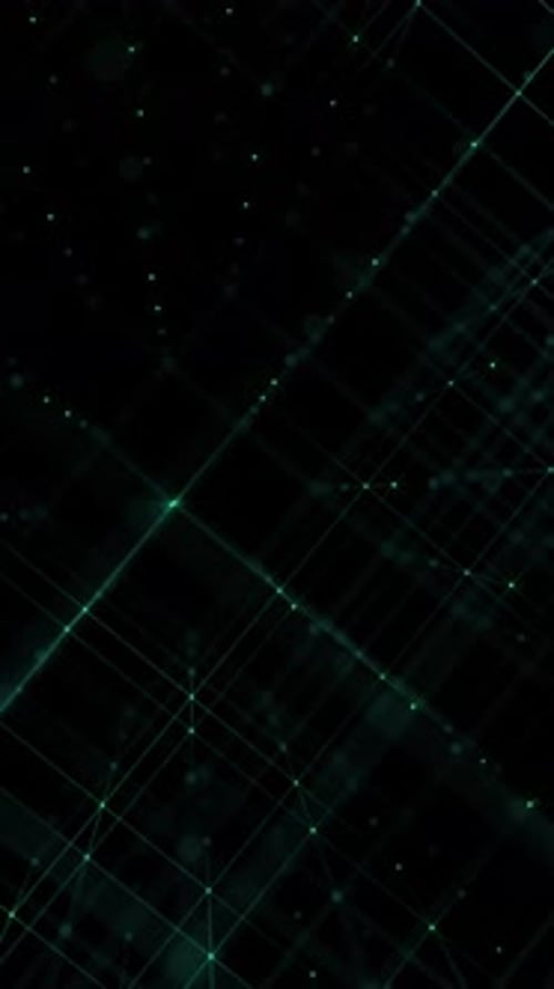 Vertical Video - Green Plexus Digital Data Grid Technology Background