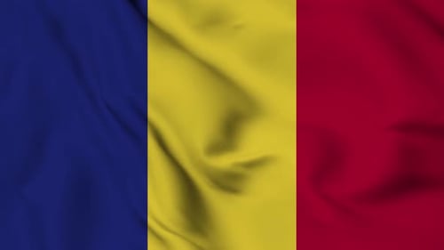 Fluid Waving Romanian Flag Animation