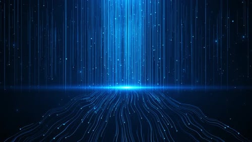 Futuristic data network and blockchain connection Digital cyberspace particles technology connect cy