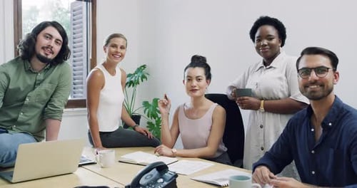 Diverse Team Meeting at Modern Office Workplace
