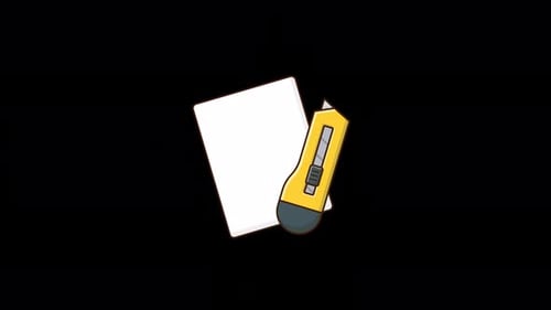 Animated Utility Knife and Paper Blade Extension Cycle