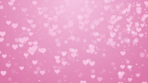 Soft Pink Heart Bokeh Background with Floating Particles Romantic Love Concept Loop V2