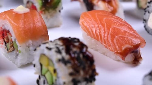 Close Up of Beautiful Sushi Arrangement