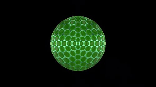 Esfera verde futurista abstrata Alpha Loop
