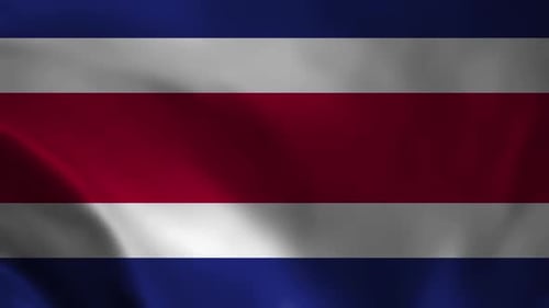 Costa Rica National Flag Waving Animation