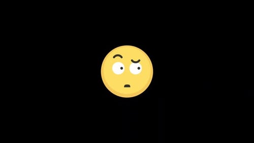 Flat Design Animated Emoji Face with Changing Expressions