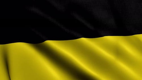 Realistic Waving Flag Animation with Black and Yellow Stripes