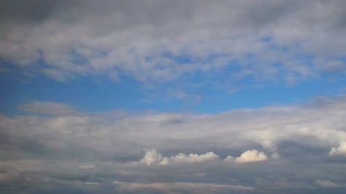 Moving Clouds Across Open Blue Sky Time Lapse
