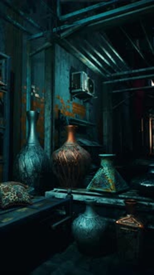 Room Filled With Vases on Table