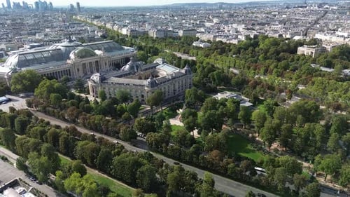 View of Petit Palais and Grand Palais Against Paris Skyline