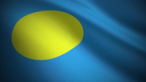 Realistic Waving Flag of Palau Seamless Loop