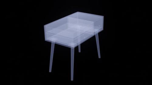 Futuristic X-Ray Table with Opening Drawers Animation