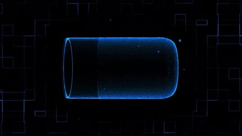 Futuristic Digital Particle Cylinder Logo Animation