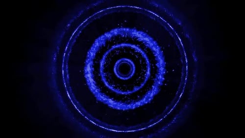 Dynamic Blue Energy Rings Abstract Motion Background