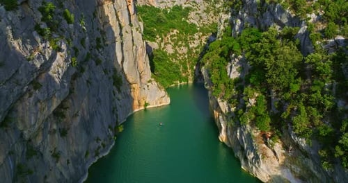 Aerial View of Gorges Du Verdon and Galetas Bridge Magnificent Nature Aerial Journey Above Verdon