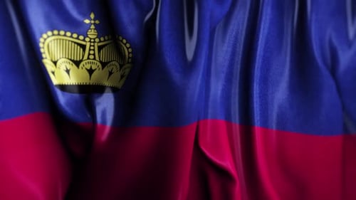 Realistic Liechtenstein Flag Waving Seamless Loop Animation