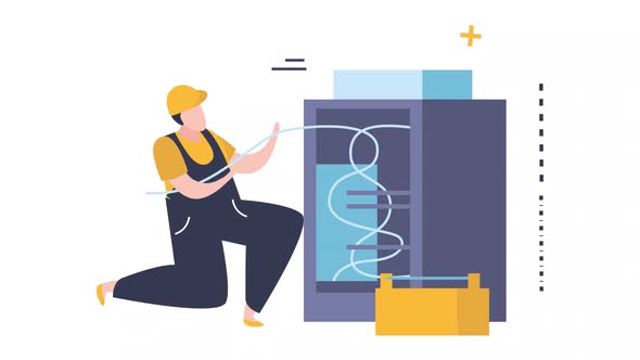 Escena animada del concepto de iluminación eléctrica , Motion Graphics ...