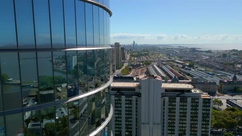 Aerial view of Corporate Buildings on a Sunny Day